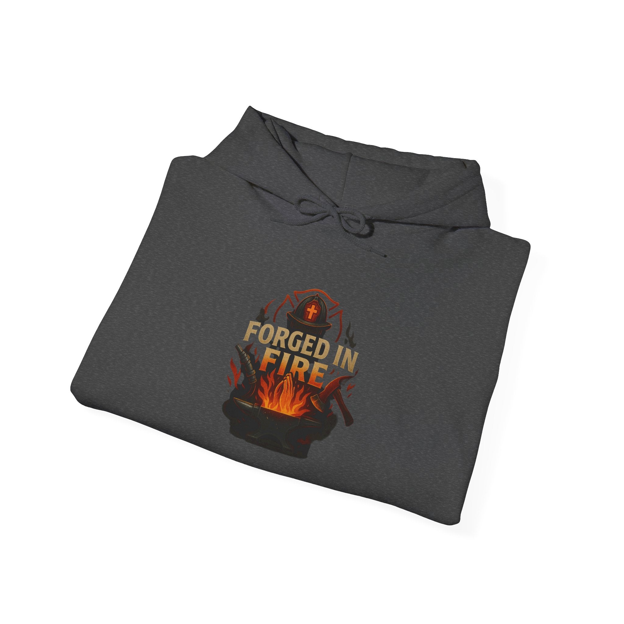 Forged in Fire Hoodie - Forcin' Doors and Sherkin' Chores
