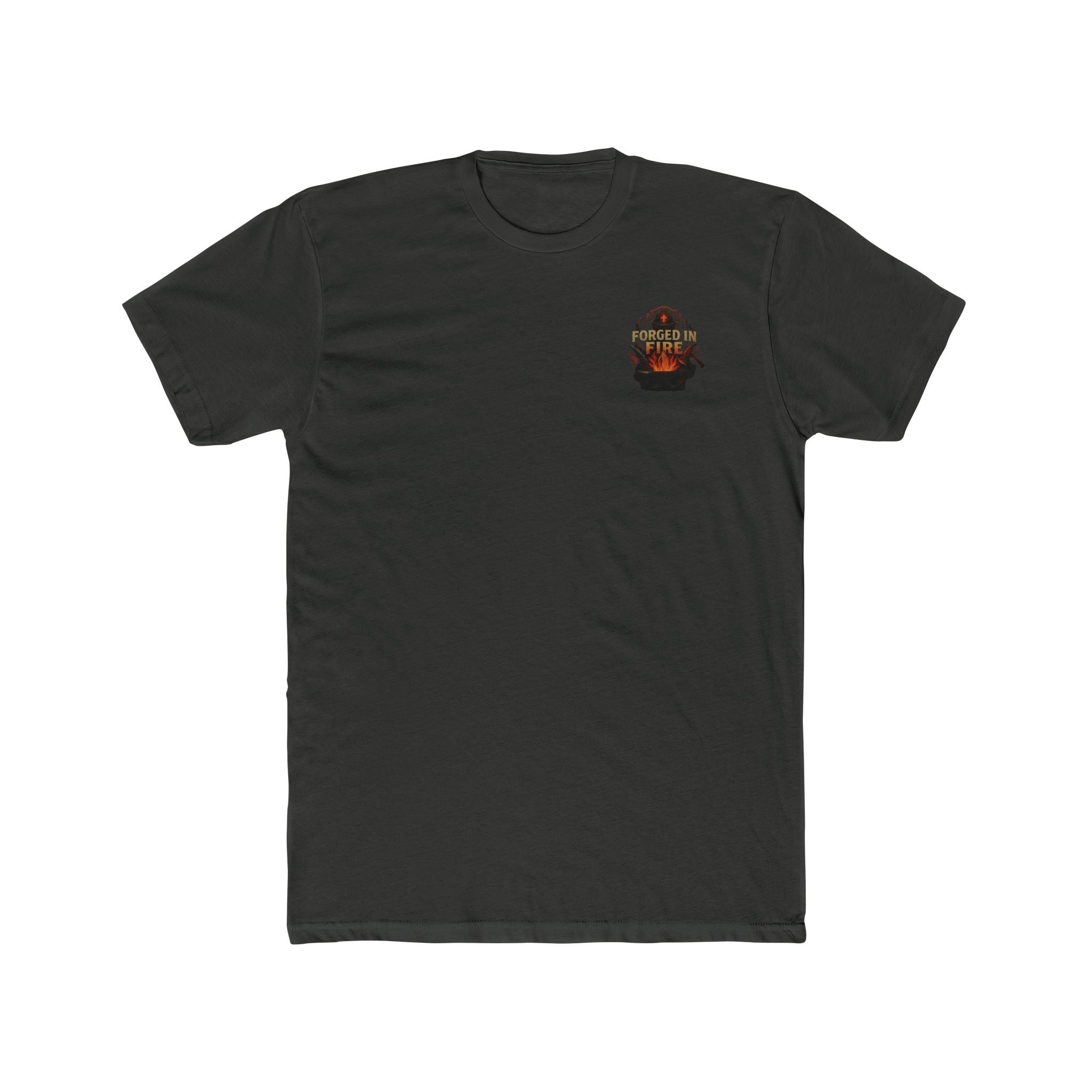 'The Strongest Steel Is Forged In The Hottest Fires' Graphic Tee — Skeleton Blacksmith Design