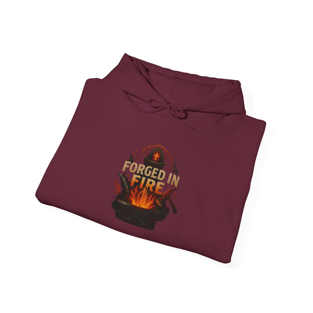 Forged in Fire Hoodie - Forcin' Doors and Sherkin' Chores