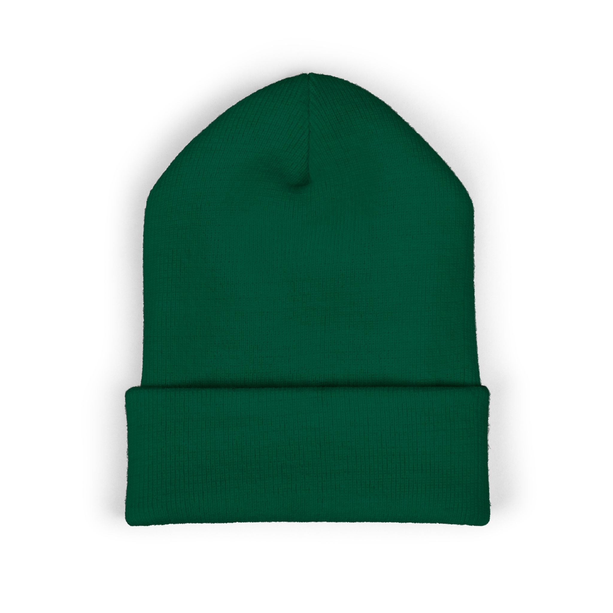 Embroidered Floral Skull Beanie – Yellow Cuffed Knit Hat