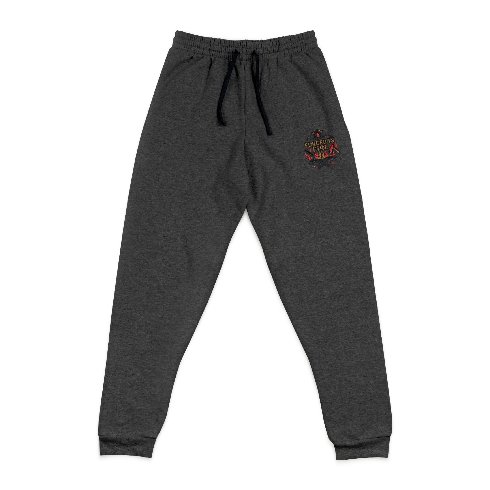 Embroidered Dark Charcoal Joggers — Forged In Fire Branded