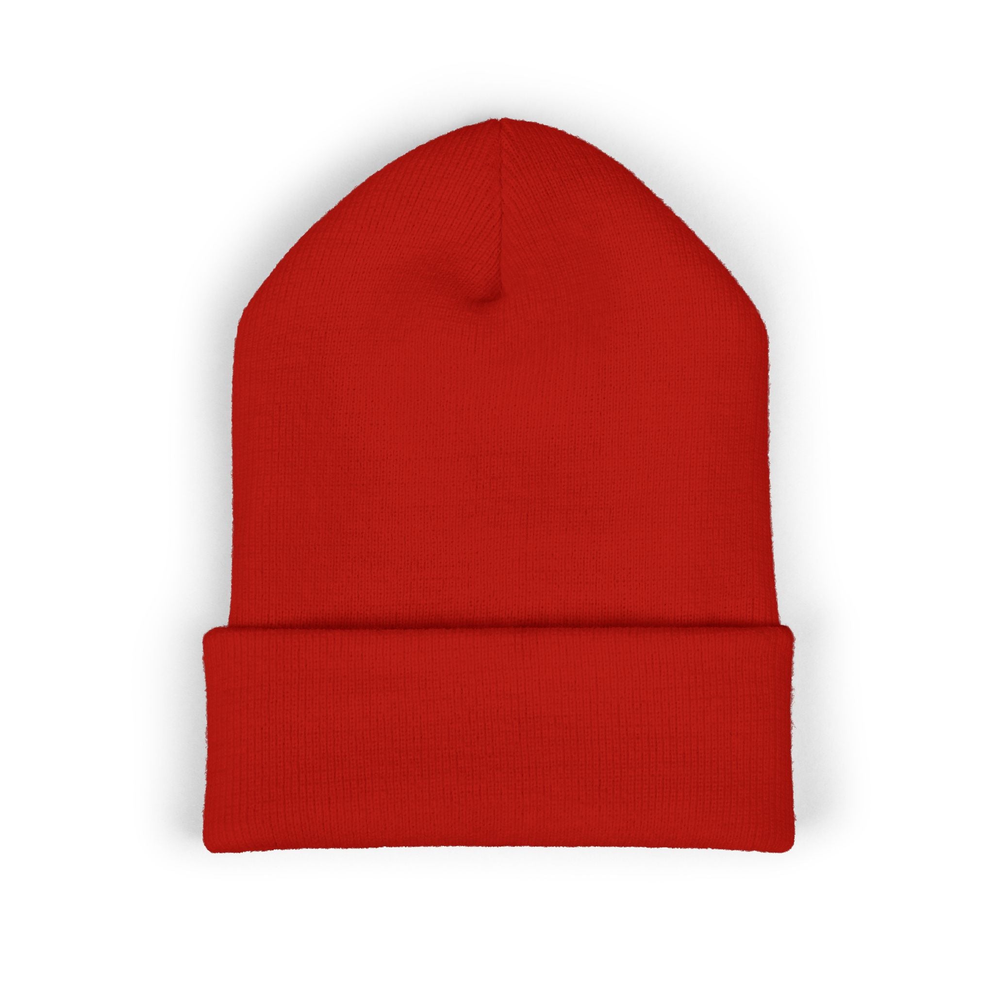Embroidered Floral Skull Beanie – Yellow Cuffed Knit Hat