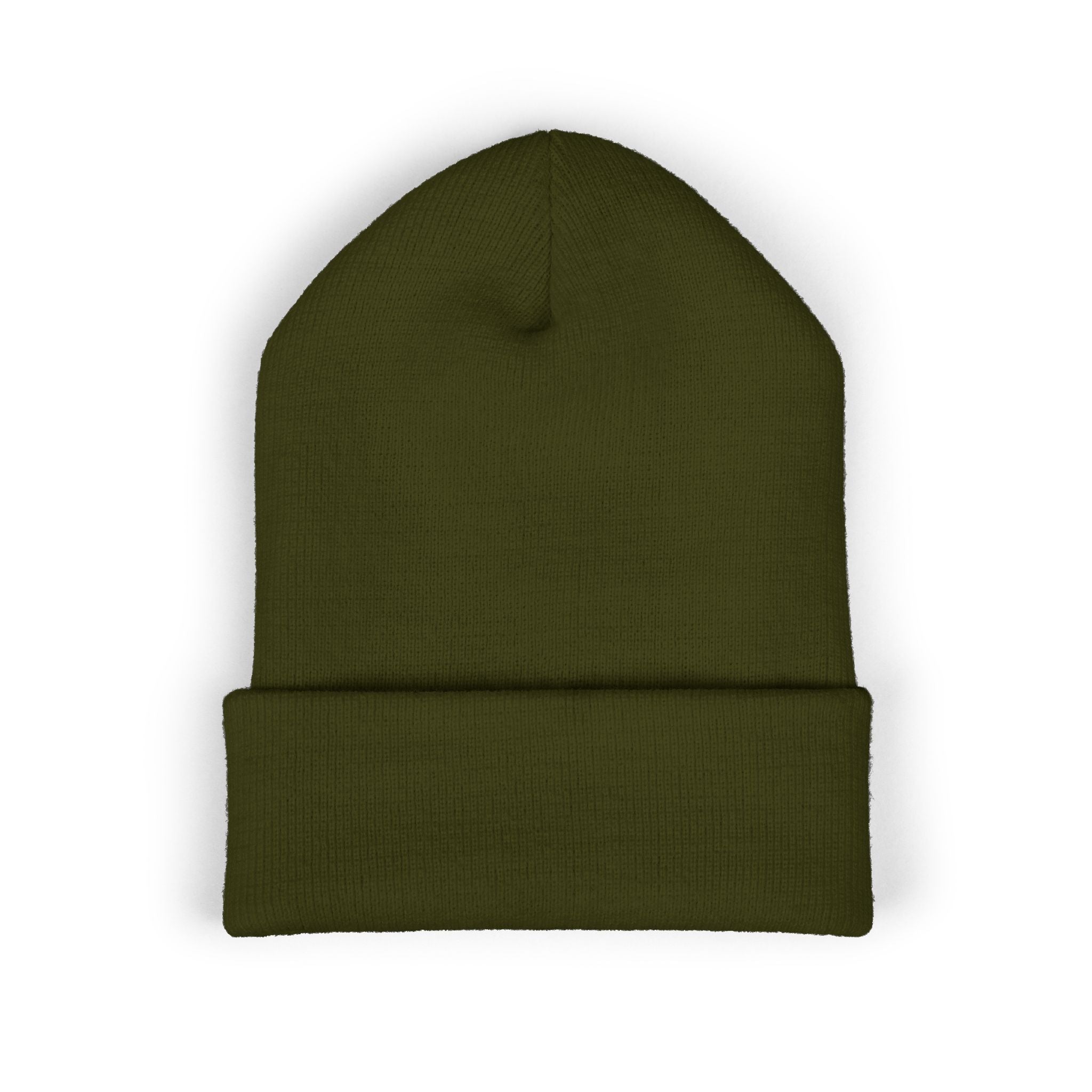 Embroidered Floral Skull Beanie – Yellow Cuffed Knit Hat
