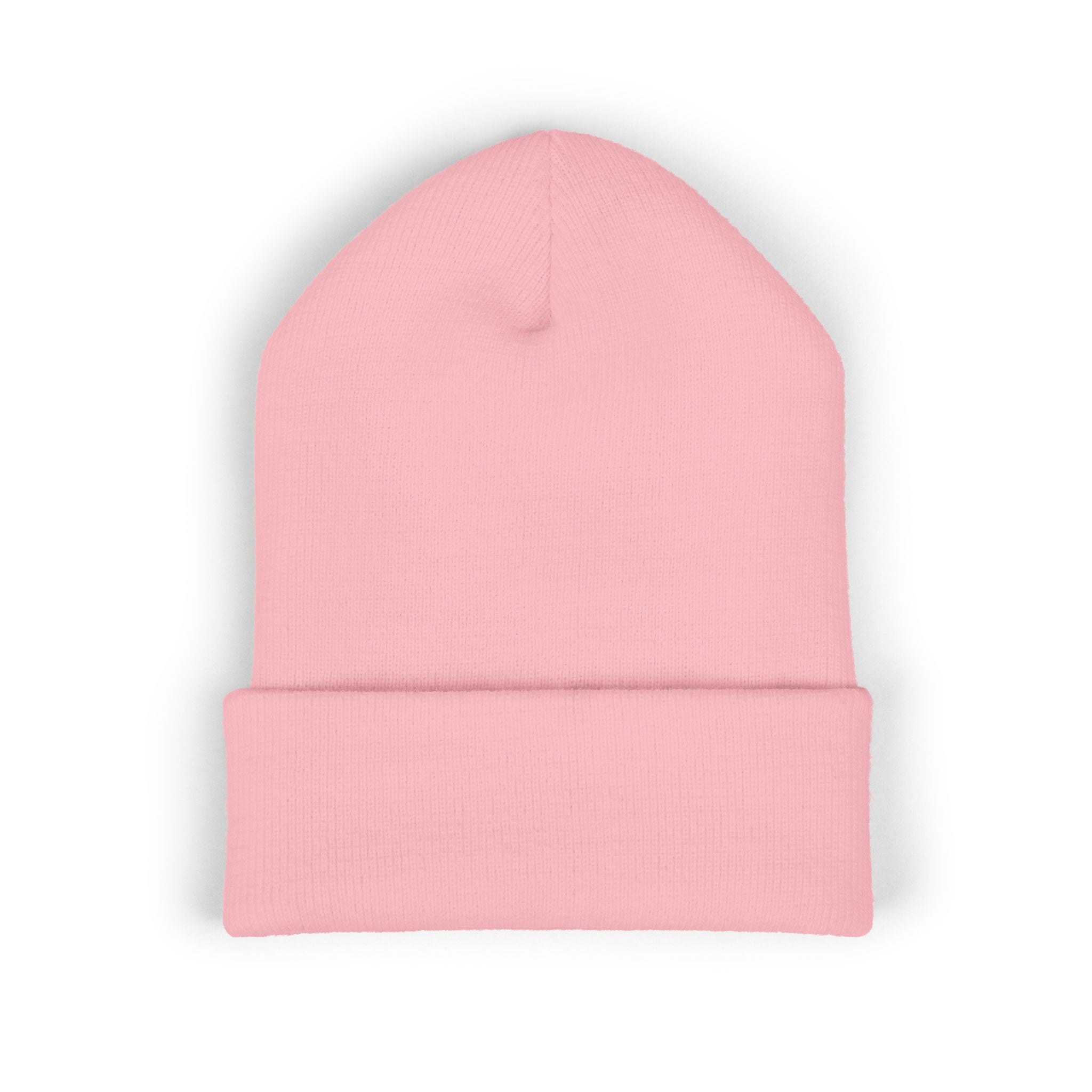 Embroidered Floral Skull Beanie – Yellow Cuffed Knit Hat