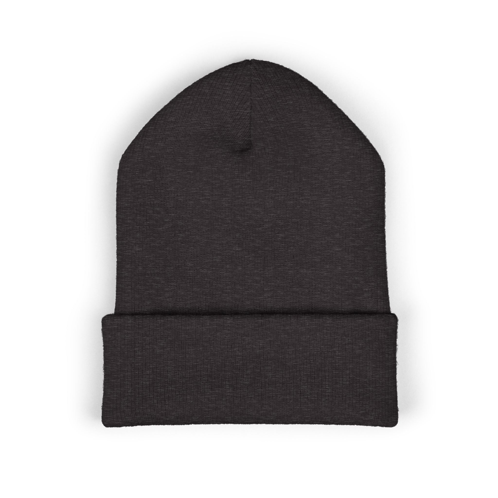 Embroidered Floral Skull Beanie – Yellow Cuffed Knit Hat