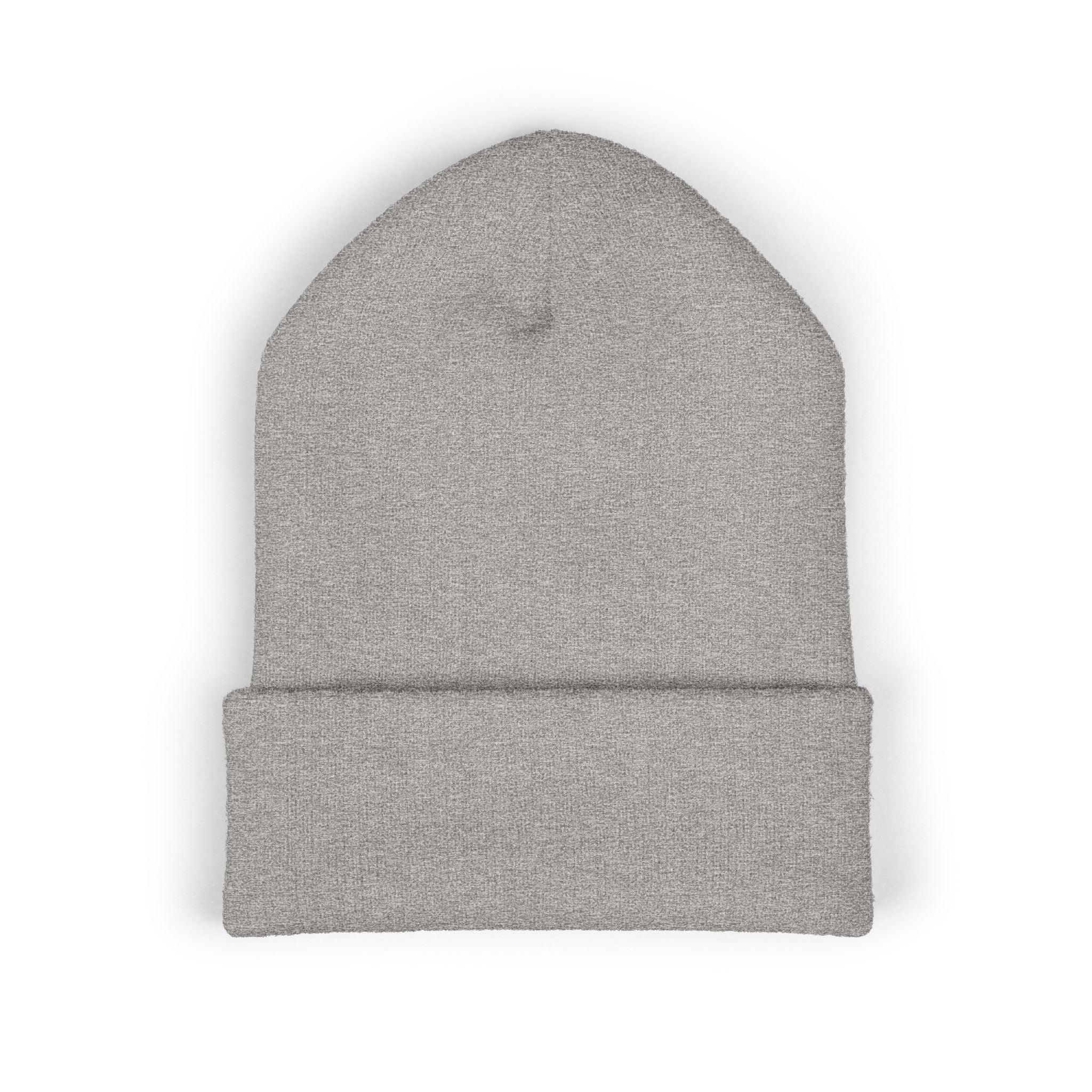 Embroidered Floral Skull Beanie – Yellow Cuffed Knit Hat