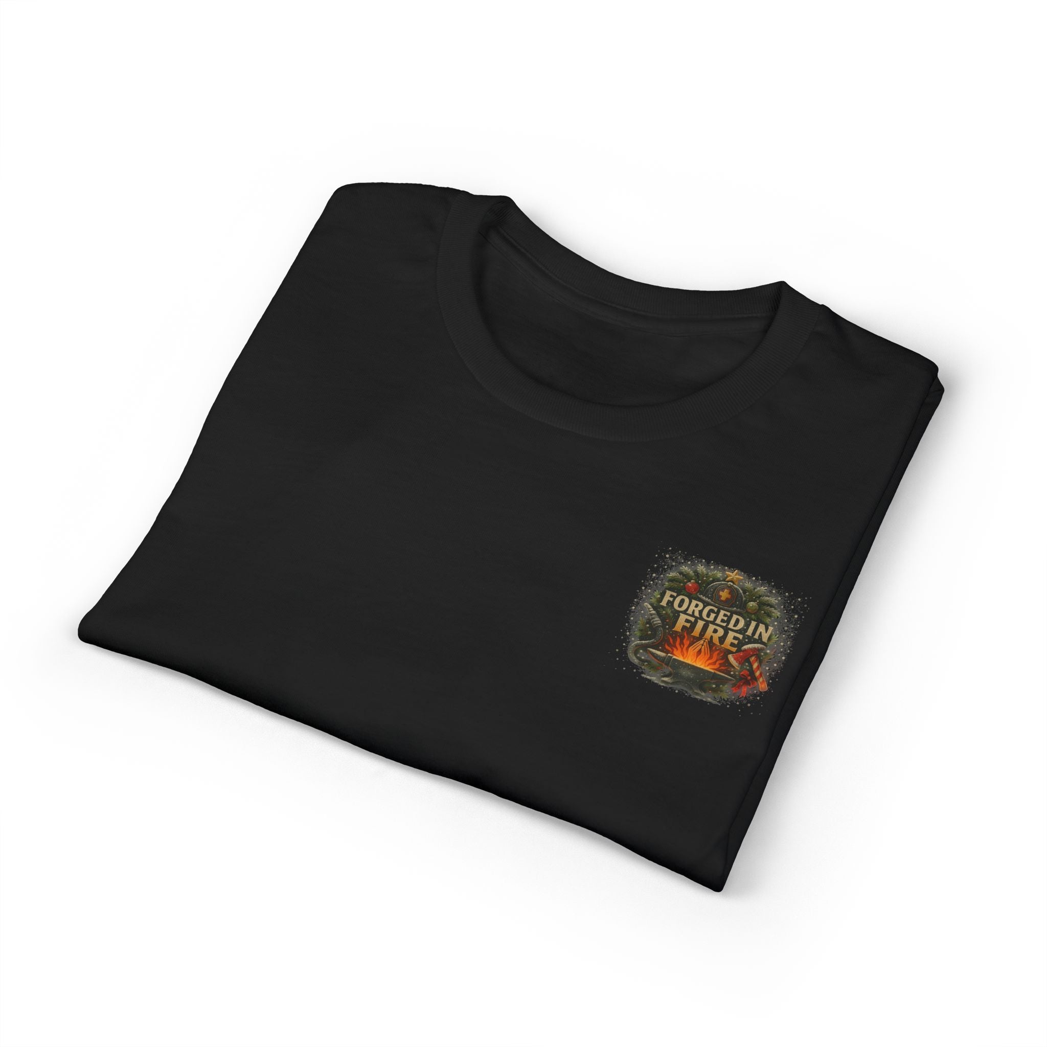 Merry Christmas Nativity Firefighter T-Shirt – “The Original Firefighter” Holiday Tee